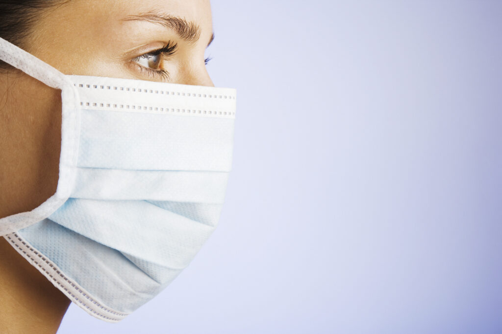 Woman wearing a surgical mask